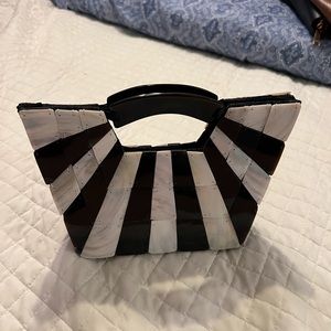 Mad by Design Black and white pearl shell embellished Handbag